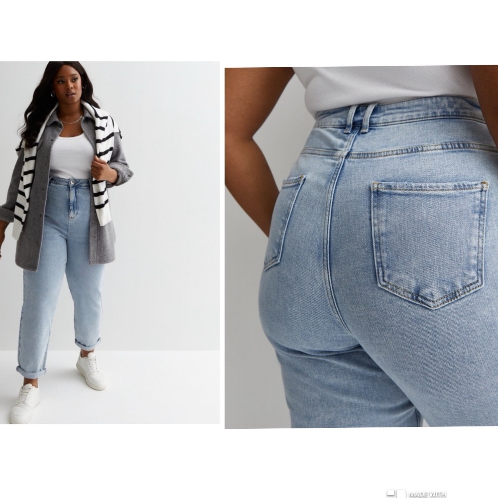 New Look Curves Blue Waist Enhance New Look Tori Mom Jeans size 10
